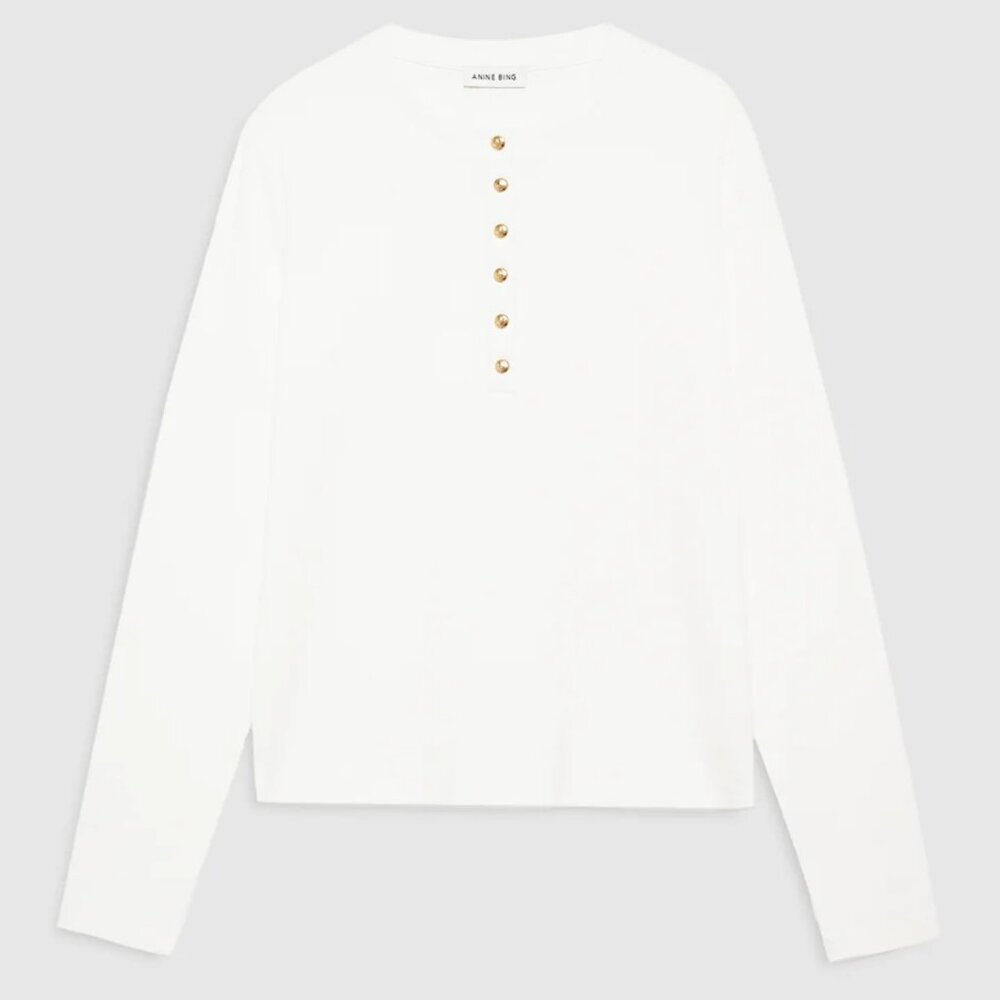 Alessia Long Sleeve Ivory xs Anine Bing